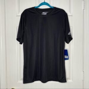 SKECHERS PERFORMANCE Men’s Black Vent Tech Athletic Workout Tee Size Large